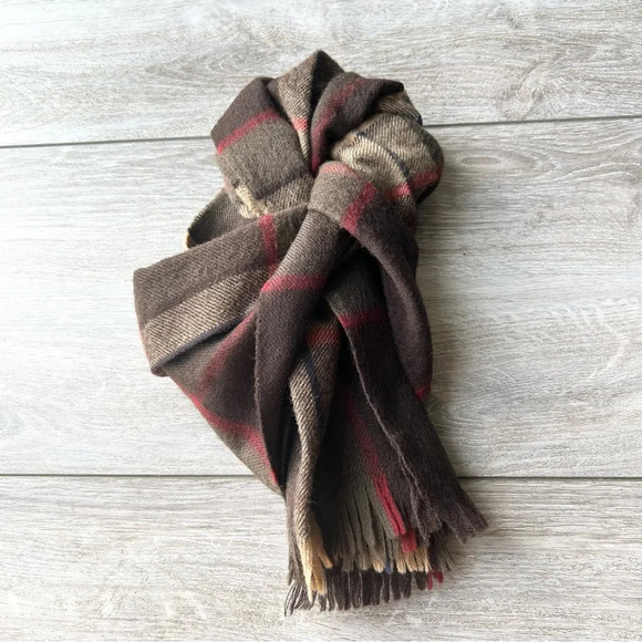 Vintage St Michael Pure Lambwool Plaid Scarf Made in West Germany - Picture 4 of 8